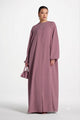 Premium 4 Piece Outer Shrug Abaya Set – Dark Pink | Firdous Fabric