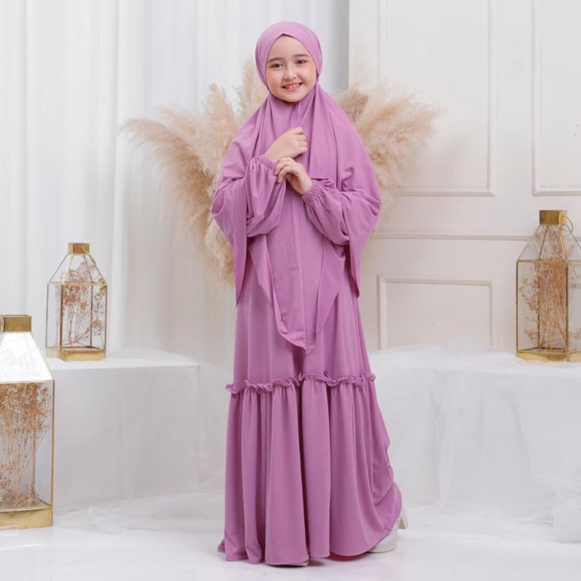 Kids or Children or Girls Abaya or Burqa Beautiful Self Design Purple ...