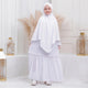 Kids or Children or Girls Abaya or Burqa Beautiful Self Design White Crepe Islamic Abaya for Kids with Khimar