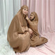 Mother and Daughter Matching Knee Length Jilbab Abaya with Beige with Noise PC