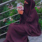 Luxury Two Piece Knee Length Jilbab Khimar Style Abaya and Skirt with Chunnat Slevees/Dolman Sleeves Navy Blue Color| Tie Back Burkha Jilbab Khimar Style Abaya Hijab Niqab Islamic Modest Wear