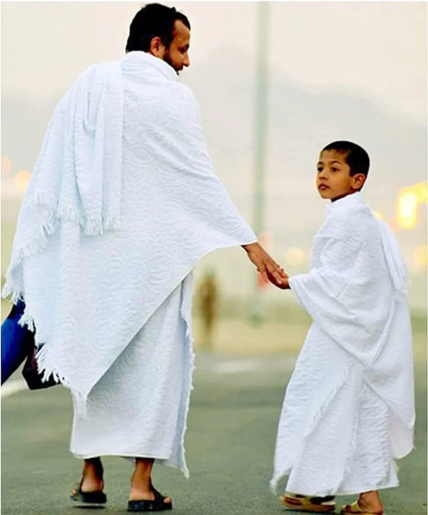 Premium Father & Son Pure Cotton Towel Ihram Set for Hajj & Umrah 🕋