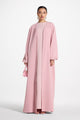 Premium 4 Piece Outer Shrug Abaya Set – Blush Pink | Firdous Fabric