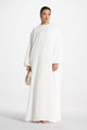 Premium 4 Piece Outer Shrug Abaya Set – Pearl White | Firdous Fabric