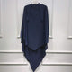 Khimar : Single Layer Triangular Diamond Instant Khimar-Hijab-Jilbab for Girls & Women in Single Layer Light Navy Blue Color | Tie Back Burkha Jilbab Khimar Style Abaya Hijab Niqab Islamic Modest Wear