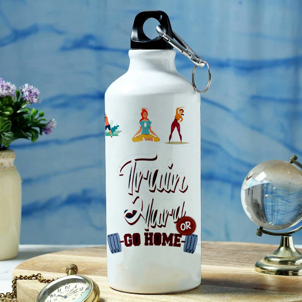 Modest City Beautiful Gym Design Sports Water Bottle 600ml Sipper (Train Hard Or Go Home)