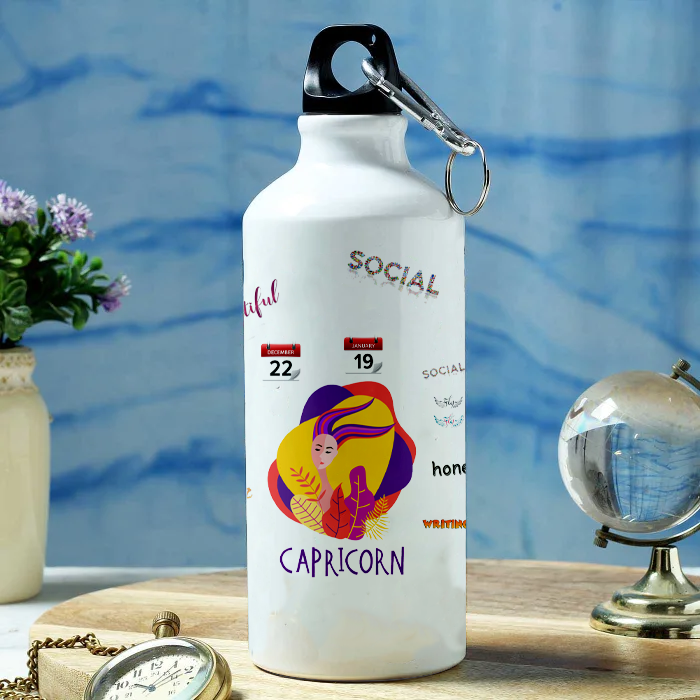 Modest City Beautiful Exclusive Capricorn Zodiac Sign Printed Aluminum Sports Water Bottle (600ml) Sipper