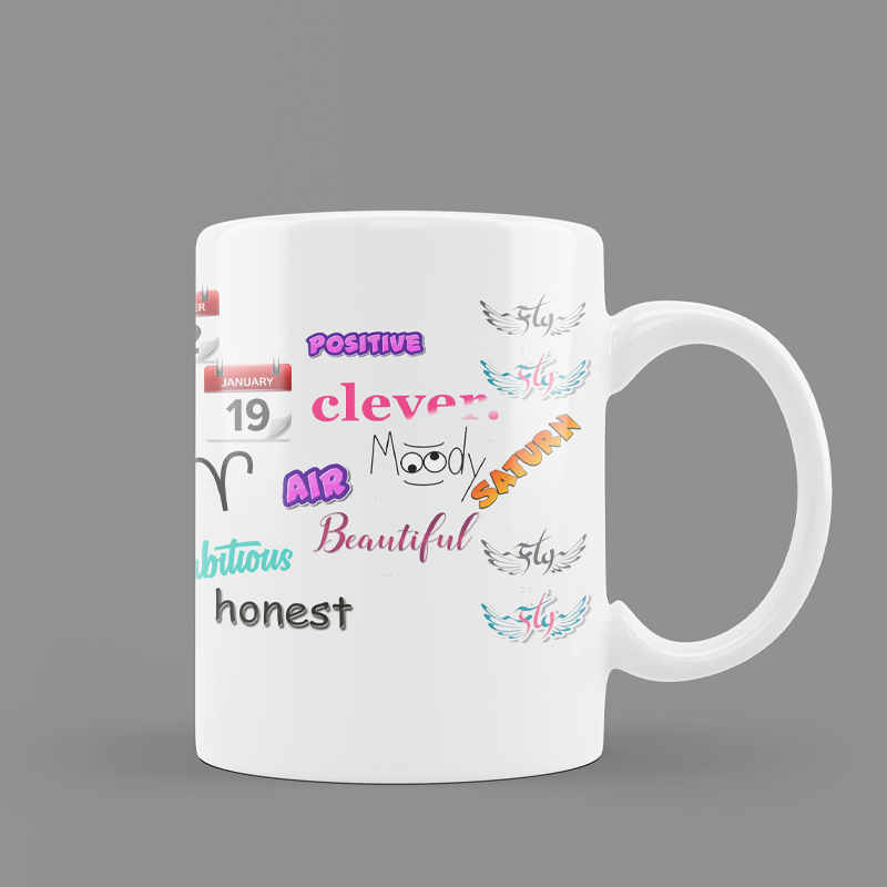 Modest City Beautiful Exclusive Capricorn Zodiac Sign Round Ceramic Coffee Mug