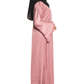 Modest City Beautiful Self Design Pink Frill Moti Nida Fabric Abaya or Burqa With Hijab for Women & Girls Series Laiba