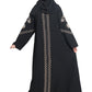 Modest City  Self Design Front Open Zip Embroidered Crepe Fabric Abaya or Burqa with Hijab for Women & Girls-Series Laiba