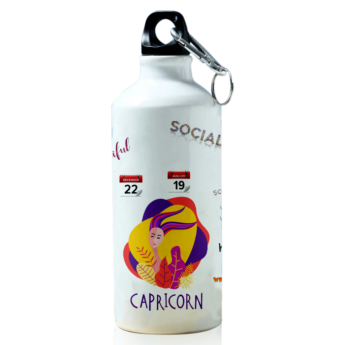 Modest City Beautiful Exclusive Capricorn Zodiac Sign Printed Aluminum Sports Water Bottle (600ml) Sipper