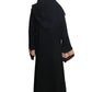 Modest City  Self Design Black Paralllel Stripes Crepe Abaya or Burqa with Hijab for Women & Girls-Series Laiba