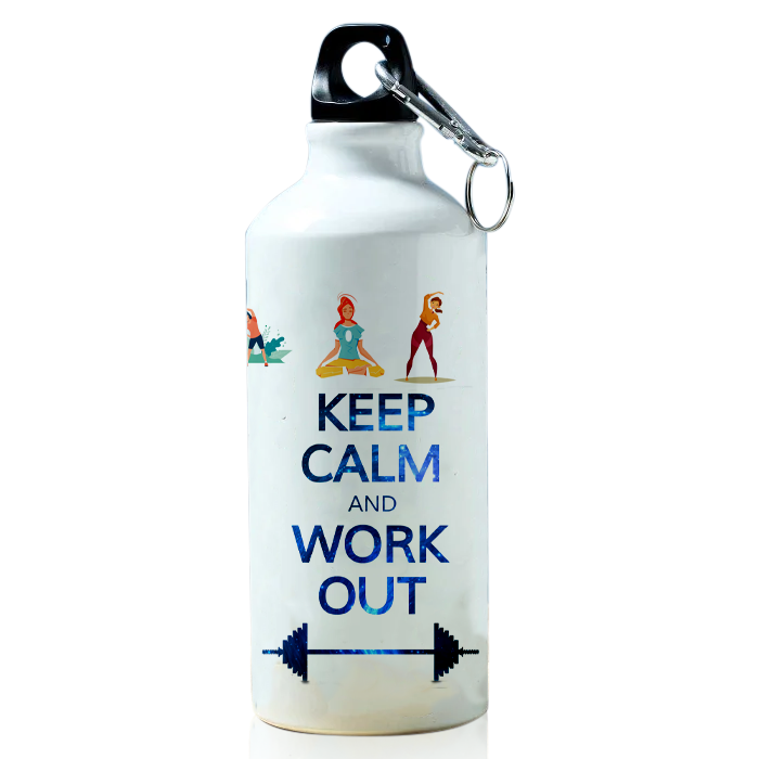 Modest City Beautiful Gym Design Sports Water Bottle 600ml Sipper (Keep Calm And Work Out)