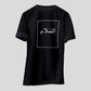Islamic T-shirt 'As-salaam |Peace' Printed Self Design Round Neck Half Sleeves Black T-shirt for Men (BK012)