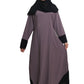 Modest City  Self Design Beige with Black Cuff Nida Abaya or Burqa with Hijab for Women & Girls-Series Laiba