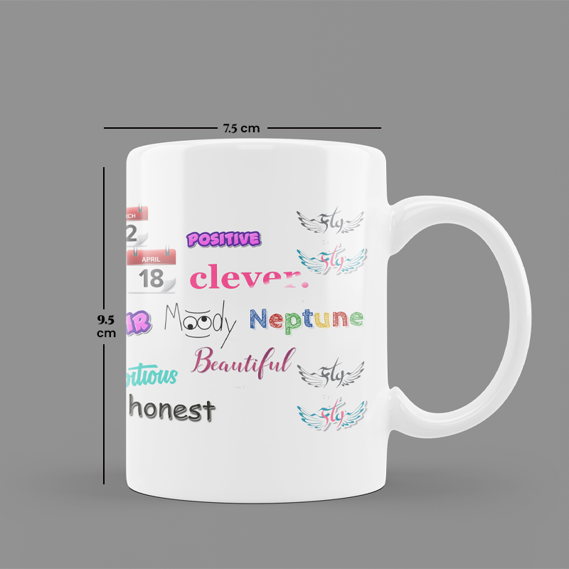 Modest City Beautiful Exclusive Pisces Zodiac Sign Round Ceramic Coffee Mug