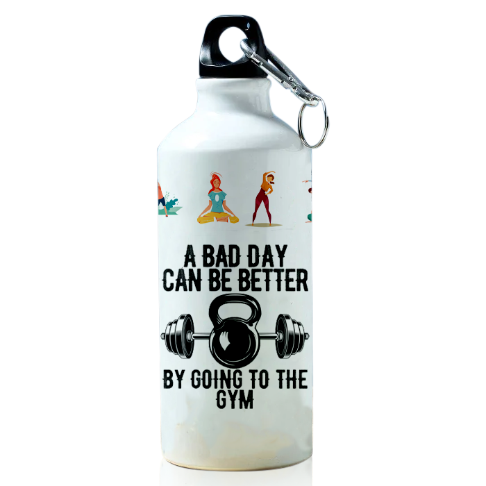Modest City Beautiful Gym Design Sports Water Bottle 600ml Sipper (A Bad Day Can Be Better By Going To The Gym)