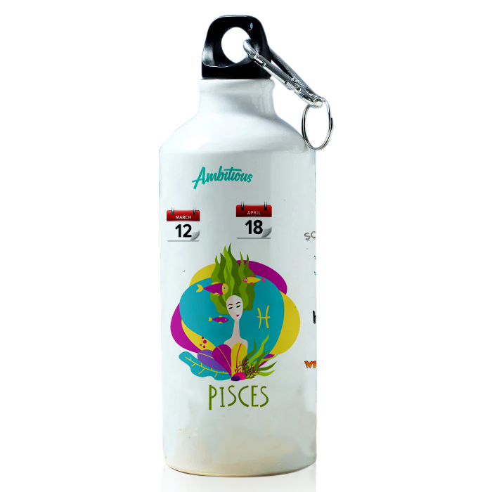 Modest City Beautiful Exclusive Pisces Zodiac Sign Printed Aluminum Sports Water Bottle (600ml) Sipper