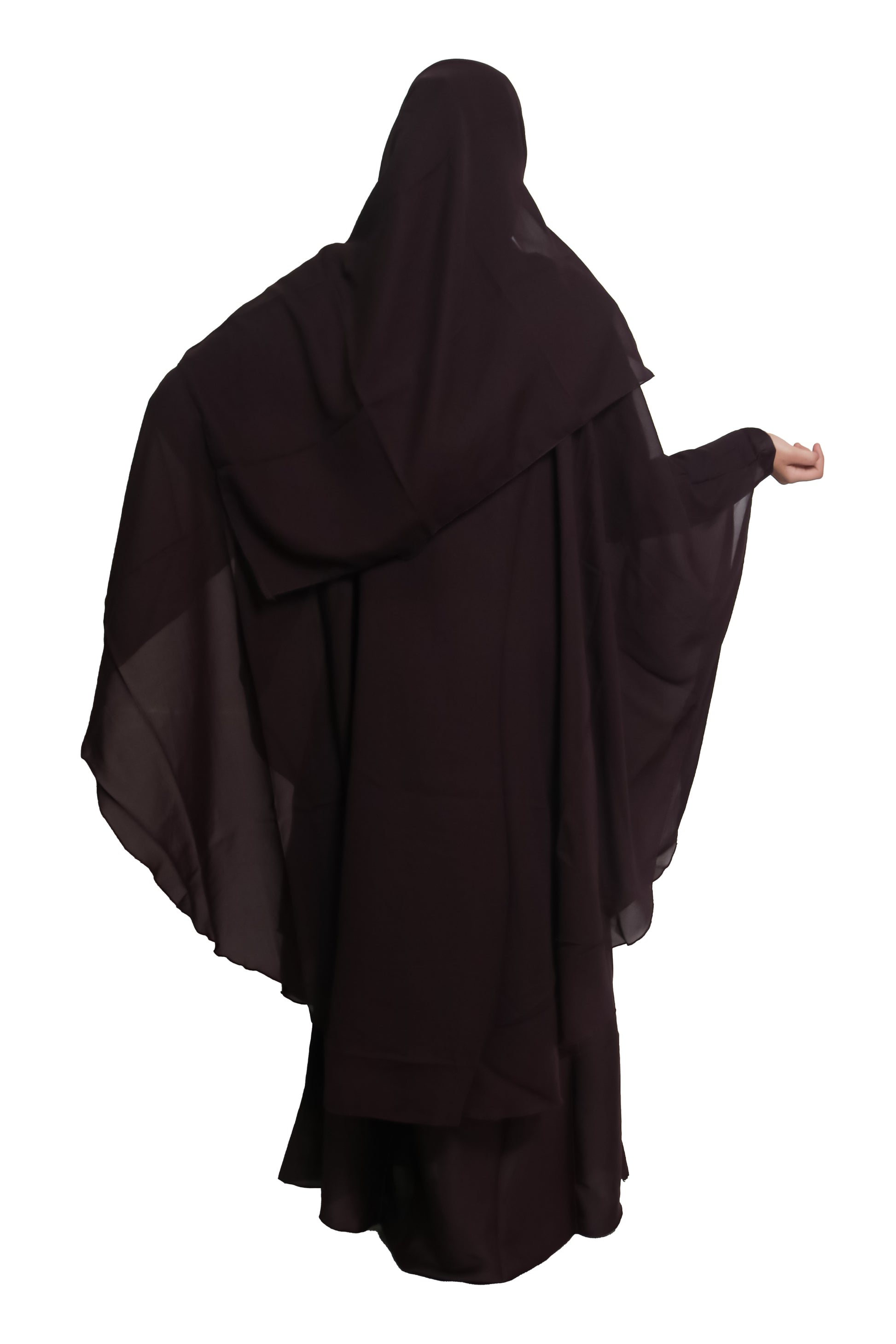 Modest City Self Design Plain Purple Farasha Nida Abaya or Burqa With Georgette Layer for Women & Girls-Series Laiba