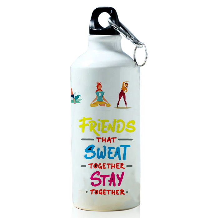 Modest City Beautiful Gym Design Sports Water Bottle 600ml Sipper (Friends That Sweat Together Stay Together)