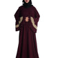 Beautiful Self Design Purple Frill Crepe Abaya Without Hijab_0618