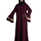 Beautiful Self Design Purple Frill Crepe Abaya Without Hijab_0618
