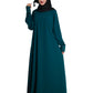 Beautiful Self Design Rama Green Aline Crepe Abaya Without Hijab_0619