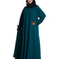 Beautiful Self Design Rama Green Aline Crepe Abaya Without Hijab_0619