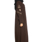 Modest City Self Design Front Open Zip Embroidered Brown Crepe Fabric Abaya or Burqa with Hijab for Women & Girls-Series Laiba