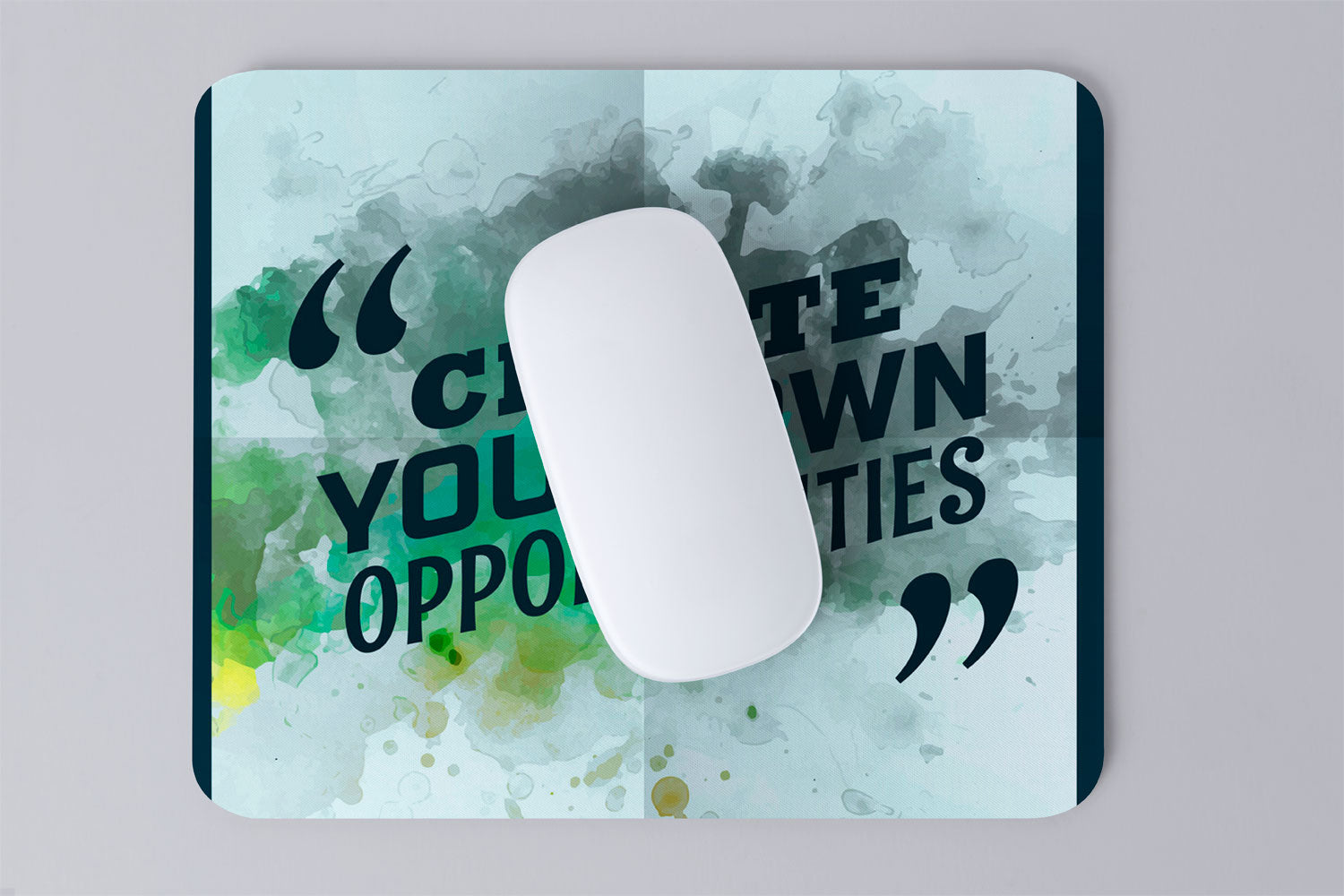 Modest City Beautiful 'Create Your Own Opportunities' Printed Rubber Base Anti-Slippery Motivational Design Mousepad for Computer, PC, Laptop_008