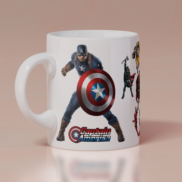 Modest City Beautiful Coffee Mug for Marvels| Avengers Lovers| 'Captain America' Printed White Ceramic Coffee Mug (350ml)