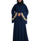 Beautiful Self Design Blue Frill Crepe Abaya Without Hijab_0620