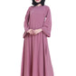 Modest City Beautiful Self Design Side Zip Pink Crepe Abaya Without Hijab_0225