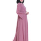 Modest City Beautiful Self Design Side Zip Pink Crepe Abaya Without Hijab_0225