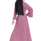 Modest City Beautiful Self Design Side Zip Pink Crepe Abaya Without Hijab_0225
