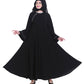 Modest City Beautiful Self Design Side Button Black Crepe Abaya Without Hijab_0226