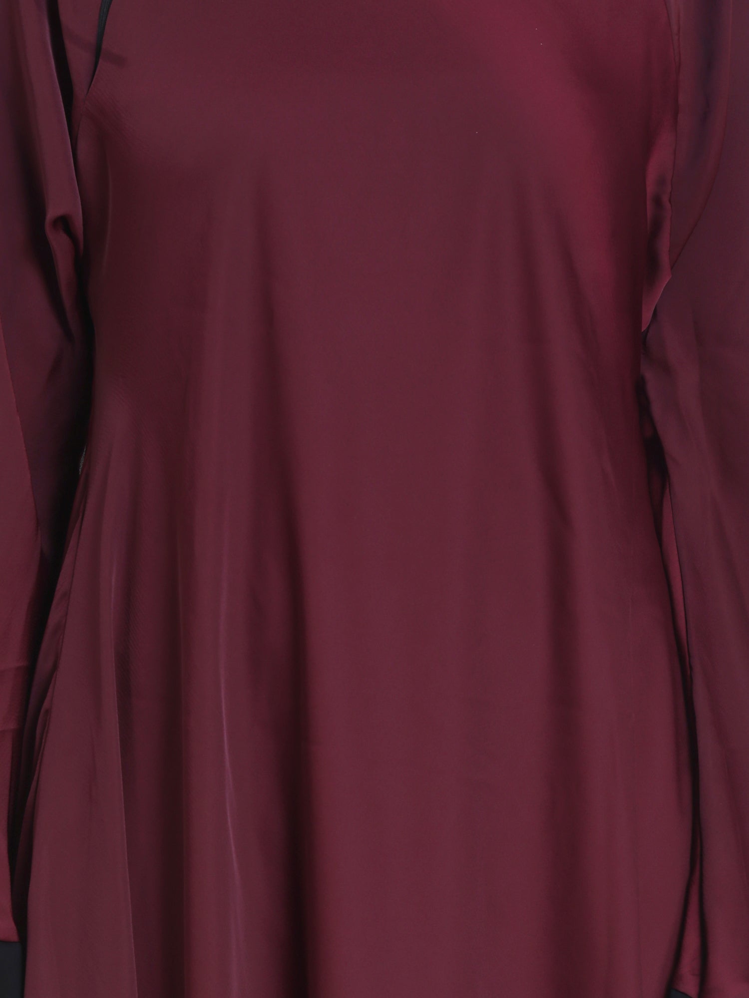 Modest City Beautiful Self Design Stone Work Maroon Nida Abaya With Hijab_0235