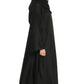 Modest City Self Design Plain Black Nida with Flower Abaya or Burqa With Hijab for Women & Girls-Series Laiba