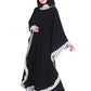 Modest City Beautiful Self Design Black Patti Kaftan Nida Abaya Without Hijab_0240