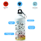 Arabic Alphabet Printed Sports Water Bottle for Travelling, Cycling (Arabic) 600 ml