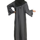 Modest City Self Design Plain Grey Nida with Flower Abaya or Burqa With Hijab for Women & Girls-Series Laiba