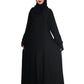 Beautiful Self Design Black Frill Art Silk Abaya With Hijab_0629