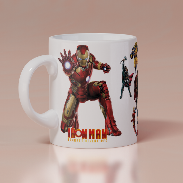 Modest City Beautiful Coffee Mug for Marvel | Avengers Lovers| 'Iron Man Armored Adventures' Printed White Ceramic Coffee Mug (350ml)