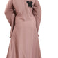 Beautiful Self Design Pink 3Fool Art Silk Abaya With Hijab