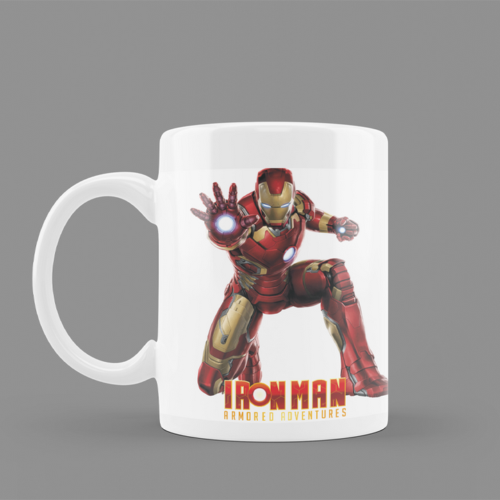 Modest City Beautiful Coffee Mug for Marvel | Avengers Lovers| 'Iron Man Armored Adventures' Printed White Ceramic Coffee Mug (350ml)