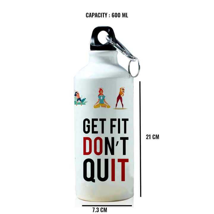 Modest City Beautiful Gym Design Sports Water Bottle 600ml Sipper (Get Fit Don't Quit)