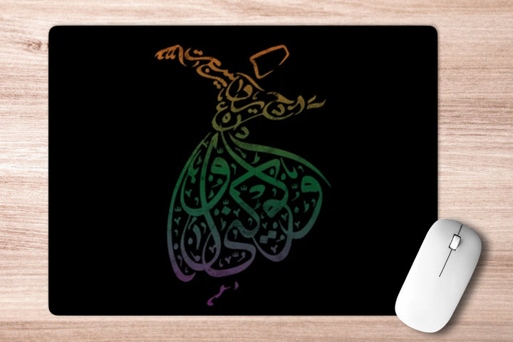 Rumi Calligraphy Art Printed Non-Slip Rubber Base Mouse Pad for Laptop, PC, Computer