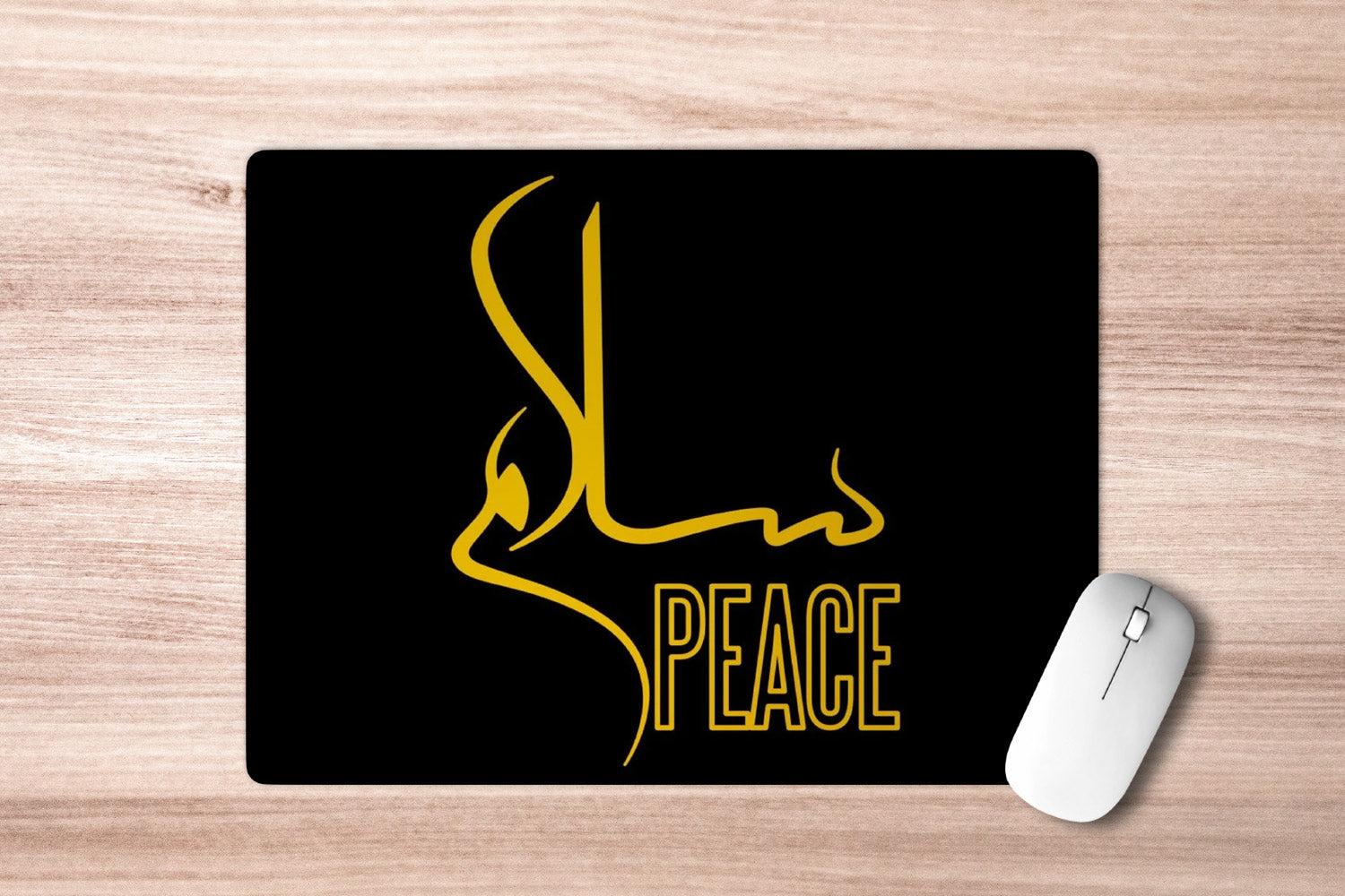 Peace' Printed Non-Slip Rubber Base Mouse Pad for Laptop, PC, Computer.