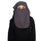 Beautiful Self Design Light Grey 4Layer Georgette Nose Piece (Niqab_005)