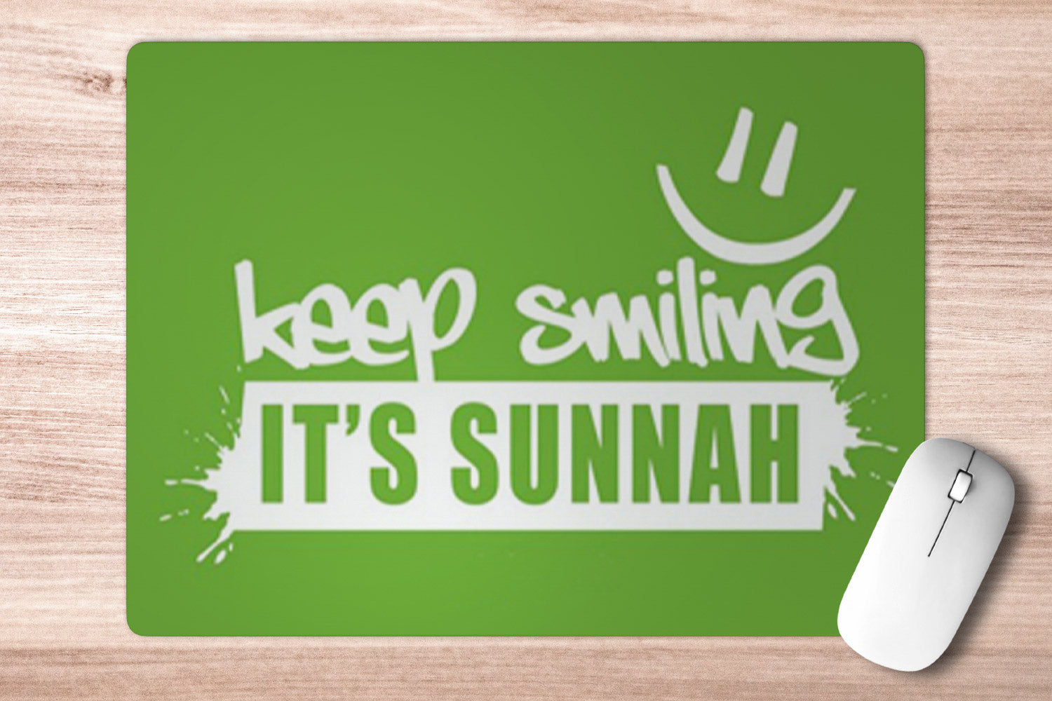 Keep smiling It's Sunnah' Printed Non-Slip Rubber Base Mouse Pad for Laptop, PC, Computer.